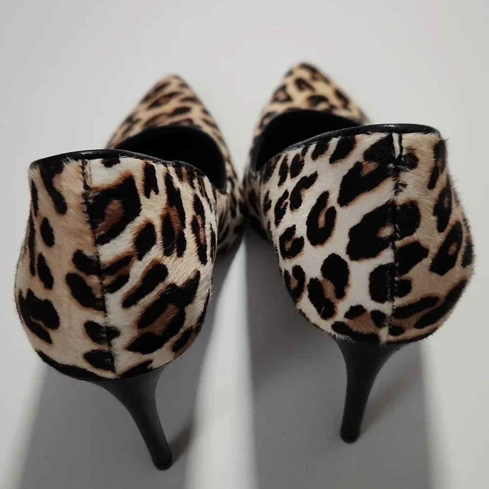 Alice & Olivia | Creda Leopard Print Calf Hair Stiletto Pumps - Size 6.5